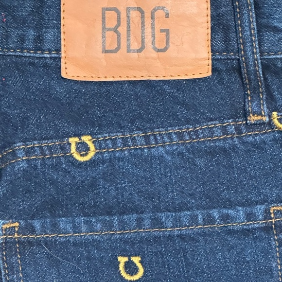 BDG High Waisted Cowboy Horseshoe Denim Jeans size 26 Urban Outfitters Concert - Picture 11 of 14